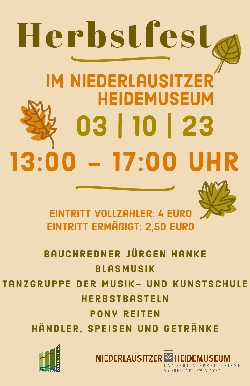 Bild 1: Plakat Herbstfest Niederlausitzer Heidemuseum, Quelle: Landkreis Spree-Neie/Wokrejs Sprjewja-Nysa