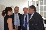 Bild 1: Ekaterina Chernikova (Praktikantin), Harald Altekrger (Landrat, Prs.Euroregion), Alexandr Sergejewitsch Zubarew (Vize-Gouverneur Oblast Kursk), Dieter Friese (Vizeprs. AGEG), Quelle: LK SPN