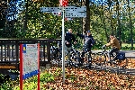 Bild 1: Radfahrer an einem Knotenpunkt in Kolkwitz/Gołkojce, Quelle: Rainer Weisflog
