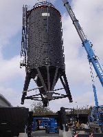 Bild 1: Grosilo zur Streusalzlagerung in der Bregenzer Strae in Spremberg erhlt neues Traggerst, Quelle: Frank Kuckert, Landkreis SPN