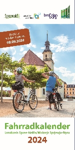 Bild 1: Titelseite des Fahrradkalenders 2024, Quelle: Landkreis Spree-Neie/Wokrejs Sprjewja-Nysa