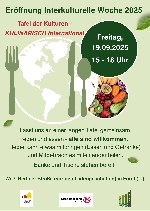 Bild 1: Plakat Interkulturelle Woche 2025 - Tafel der Kulturen  KULINARISCH INTERNATIONAL, Quelle: Landkreis Spree-Neie/Wokrejs Sprjewja-Nysa
