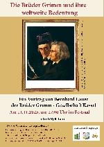 Bild 1: Plakat Vortrag Brder Grimm, Quelle: Landkreis Spree-Neie/Wokrejs Sprjewja-Nysa