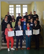 Bild 1: Unterzeichnung der Kooperationsvereinbarung am Forster Gymnasium, Quelle: Landkreis Spree-Nei�e/Wokrejs Sprjewja-Nysa