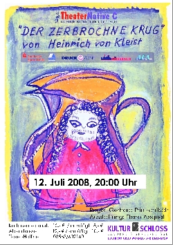 Bild 3: Plakat zum Lustpiel ''Der zerbrochene Krug'' im Kulturschloss Landkreis Spree-Neiße / Musik- und Kunstschule des Landkreises Spree-Neiße