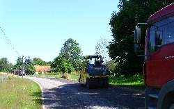 Bild 1: Straßenbaumaßnahmen an der K 7123 Ortsausgang Steinitz Richtung Drebkau / Untere Straßenbaubehörde des Landkreises Spree-Neiße
