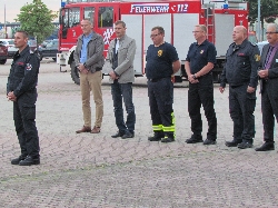 Bild 1: Verabschiedung Hilfskrfte nach Rheinland Pfalz, Quelle: LK OSL