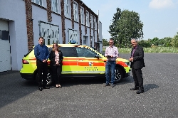 Bild 1: rztlicher Leiter Rettungsdienst Spree-Neie Maik Khler, Franziska Aurich, stellv. rztlicher Leiter Rettungsdienst Spree-Neie Martin Duda, Landrat Harald Altekrger (v.l.n.r.), Quelle: Pressestelle 