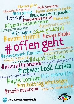 Bild 2: IKW 2021 #offengeht_Wordcloud, Quelle: kumenischer Vorbereitungsausschuss zur Interkulturellen Woche (VA)