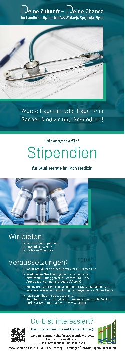 Bild 1: Flyer Medizinerstipendium , Quelle: Landkreis Spree-Neiße/Wokrejs Sprjewja-Nysa 