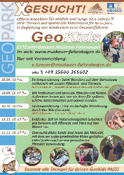 Bild 2: Plakat Geokids, Quelle: UNESCO Global Geopark Muskauer Faltenbogen / Łuk Mużakowa