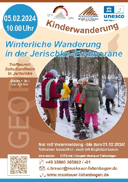 Bild 2: Plakat Kinderwanderung, Quelle: UNESCO Global Geopark Muskauer Faltenbogen / Łuk Mużakowa