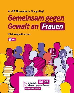 Bild 1: Plakat zum Orange Day und Hilfetelefon , Quelle: Bundesamt fr Familie und zivilgesellschaftliche Aufgaben