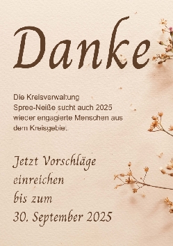 Bild 1: Plakat Ehrenamtstag, Quelle: Landkreis Spree-Neie/Wokrejs Sprjewja-Nysa