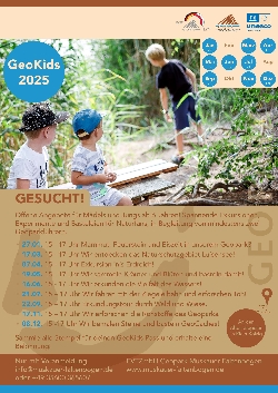 Bild 1: Plakat Termine GeoKids-Treffen, Quelle: UNESCO Global Geopark Muskauer Faltenbogen/Łuk Mużakowa