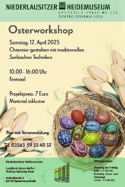Bild 1: Plakat Osterworkschop, Quelle: Landkreis Spree-Neie/Wokrejs Sprjewja-Nysa