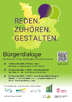 Bild 1: Plakat Brgerdialogreihe Modellregion Gesundheit Lausitz, Quelle: Landkreis Spree-Neie/Wokrejs Sprjewja-Nysa / MUL-CT