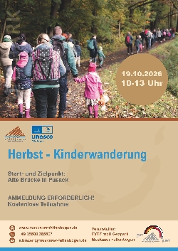 Bild 1: Plakat herbstliche Kinderwanderung, Quelle: UNESCO-Global Geopark Muskauer Faltenbogen