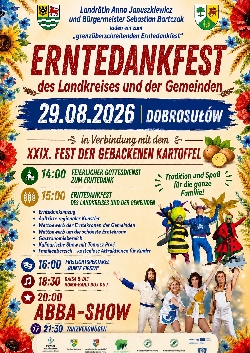 Bild 1: Plakat Erntedankfest in Dobrosuł�w, Quelle: Landkreis Krośnieński 