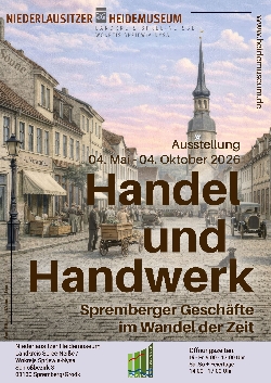 Bild 1: Plakat Sonderausstellung Handel & Handwerk, Quelle: Landkreis Spree-Nei�e/Wokrejs Sprjewja-Nysa