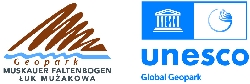 Bild 1: Logo Geopark Muskauer Faltenbogen / Łuk Mużakowa, Quelle: Geopark Muskauer Faltenbogen / Łuk Mużakowa