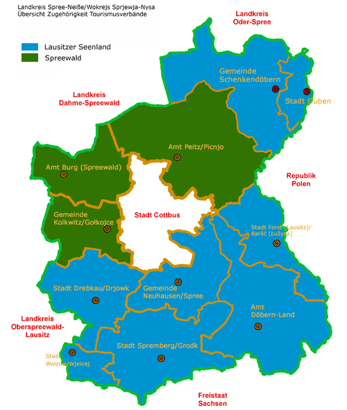 bersicht der Tourismusverbnde im Landkreis Spree-Neie/Wokrejs Sprjewja-Nysa